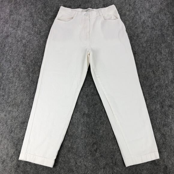 ROHE Denim - ROHE Womens Jeans 40 (US 8) White Valentina Ankle Crop Straight High Rise Pants